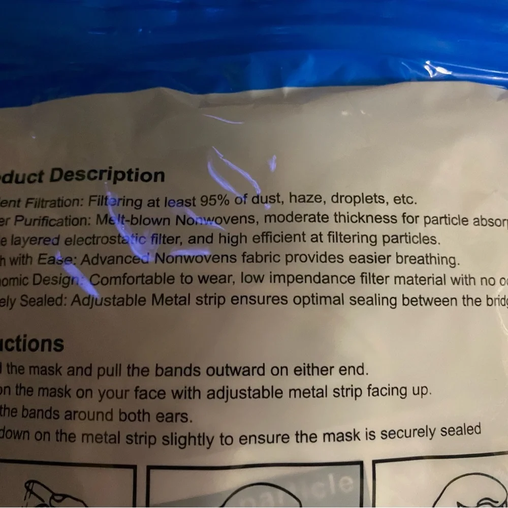 NWOT-KN95 Protective Face Masks - 10 Pack